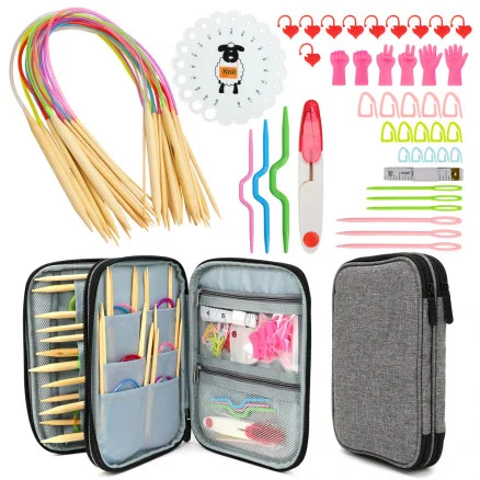 Kampanjpris Infinity Hearts Rundstickeset med tillbehör i Grått Etui 2-10mm 60cm – 18 storlekar