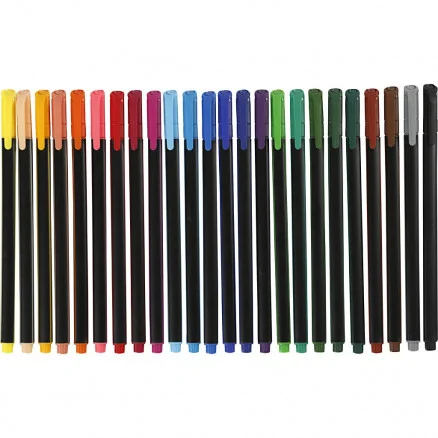 Outlet Colortime Fineliner Tusch/Finer Ass. färger 0,6-0,7 mm – 24 st.