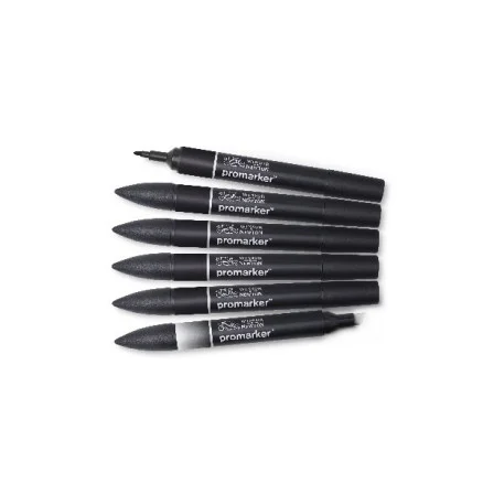 Köp online Promarker set 6st (5st Black+1st Blender)