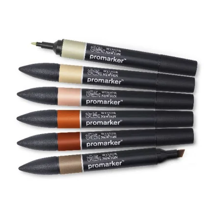 Billig Promarker set, jordfärger 6st