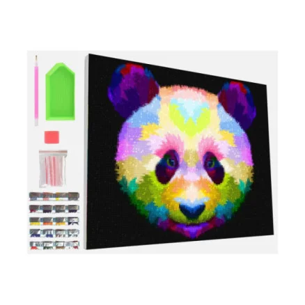 Diamantkonst på duk 30x40cm, panda Begränsad tid