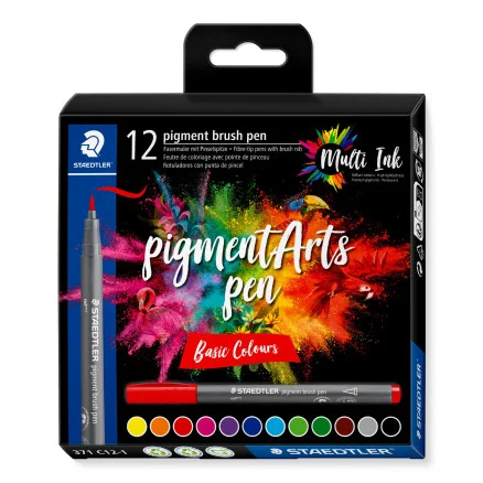 Staedtler Pigment Arts Brush Pen Basic – 12 st. Expressleverans