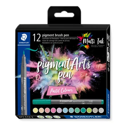 Sänkt pris Staedtler Pigment Arts Brush Pen Pastell – 12 st.
