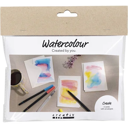 Mini DIY Kit Akvarell, Kort och kuvert, 1 förp. Rea