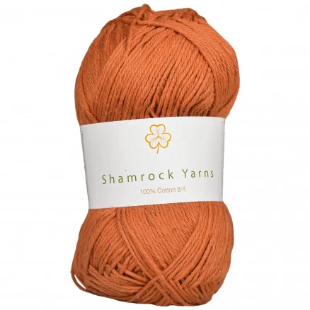 Rabatter Shamrock Yarns 100% Bomull Garn 07 Matt Ljus Brun