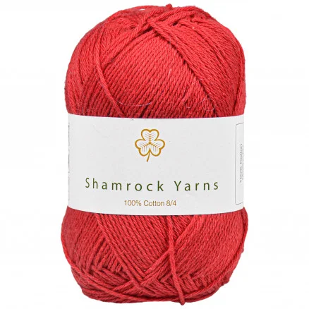 Outlet Shamrock Yarns 100% Bomull Garn 21 Mörk Julröd