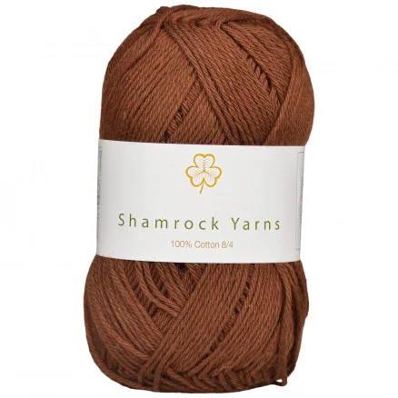 Shamrock Yarns 100% Bomull Garn 08 Mörkbrun Sista chansen