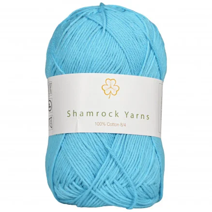 Shamrock Yarns 100% Bomull Garn 11 Dov Ljus Turkos Sista chansen
