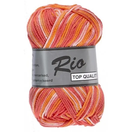 Bästa pris Lammy Rio Garn Print 629 Röd/Rosa/Orange 50 gram