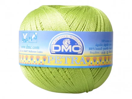 Rabatt DMC Petra nr. 5 Virkgarn Unicolor 5907 Äppelgrön