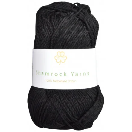 Begränsat erbjudande Shamrock Yarns Mercerised Cotton 01 Svart