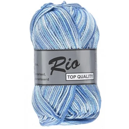 Fynd Lammy Rio Garn Print 623 Vit/Blå 50 gram