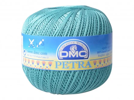 Nedsatt pris DMC Petra nr. 5 Virkgarn Unicolor 53849 Havsgrön