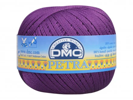 Billig DMC Petra nr. 5 Virkgarn Unicolor 5550 Mörklila