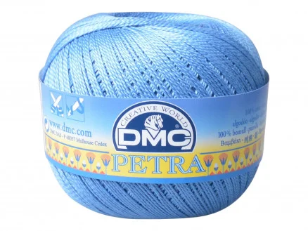 DMC Petra nr. 5 Virkgarn Unicolor 5798 Denim Blå Fynd