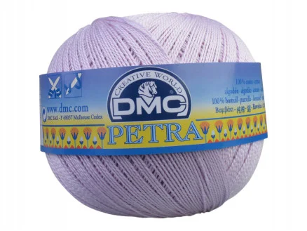 Nedsatt pris DMC Petra nr. 5 Virkgarn Unicolor 5211 Ljuslila