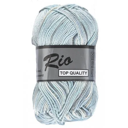 Rea Lammy Rio Garn Print 622 Vit/Grå/Blå 50 gram
