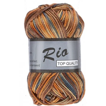 Lammy Rio Garn Print 632 Orange/Brun/Grå 50 gram Erbjudande