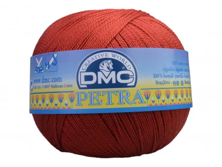 Rabatter DMC Petra nr. 5 Virkgarn Unicolor 5355 Roströd