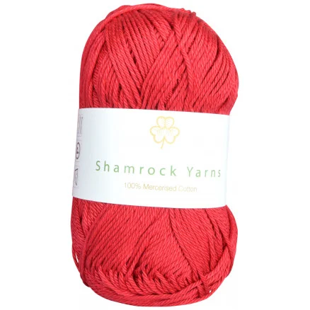 Expressleverans Shamrock Yarns Mercerised Cotton 21 Vinröd