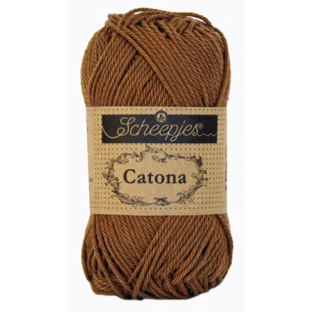 Scheepjes Catona Garn Unicolor 157 Root Beer Kampanjpris