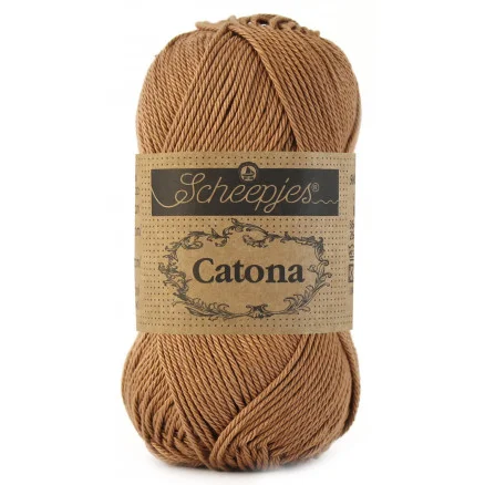 Kampanj Scheepjes Catona Garn Unicolor 503 Hazelnut