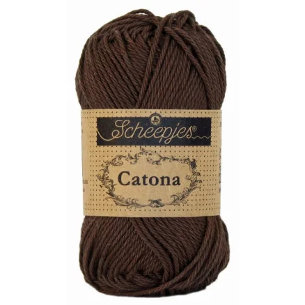 Köp nu Scheepjes Catona Garn Unicolor 162 Black Coffee