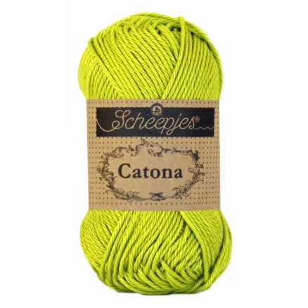 Scheepjes Catona Garn Unicolor 245 Green Yellow Utförsäljning