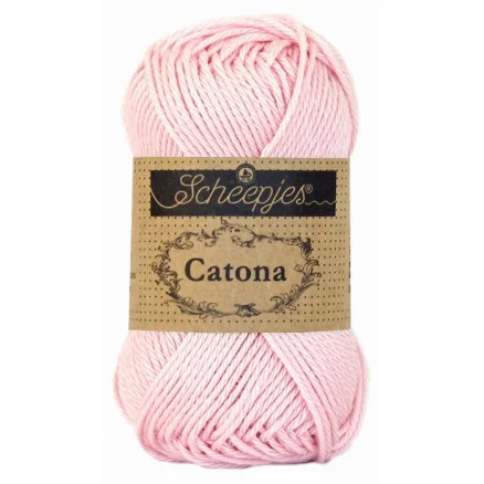 I lager Scheepjes Catona Garn Unicolor 238 Powder Pink