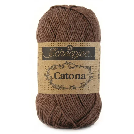 Scheepjes Catona Garn Unicolor 507 Chocolate Sista chansen