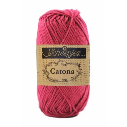 Scheepjes Catona Garn Unicolor 413 Cherry Kundfavorit