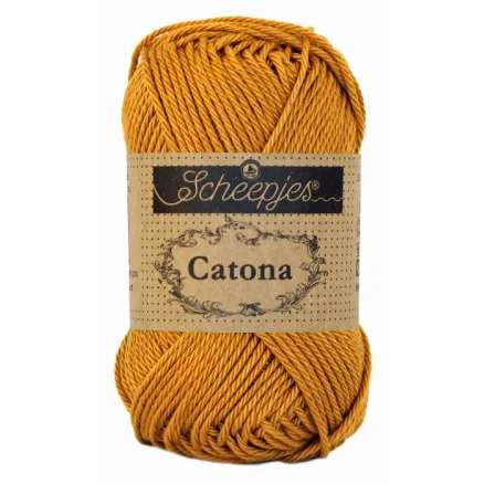 Köp online Scheepjes Catona Garn Unicolor 383 Ginger Gold
