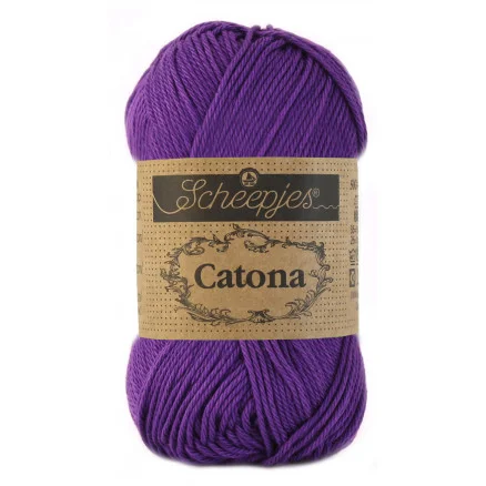 Utförsäljning Scheepjes Catona Garn Unicolor 521 Deep Violet