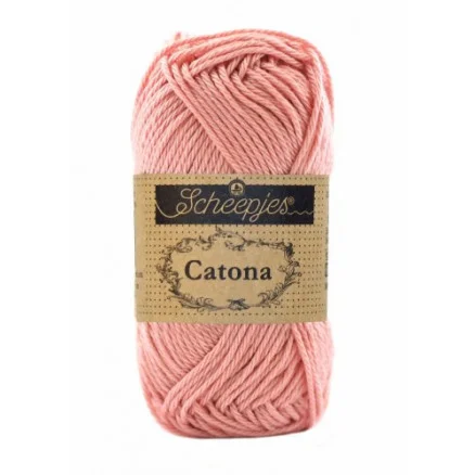 I lager Scheepjes Catona Garn Unicolor 408 Old Rose