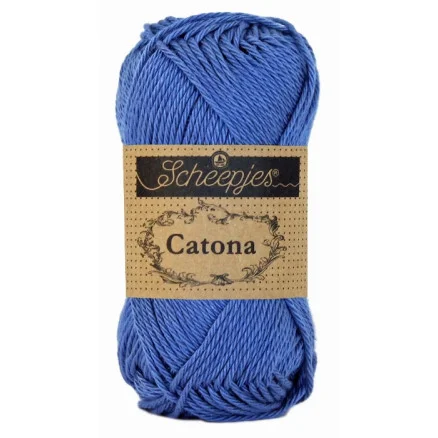 Expressleverans Scheepjes Catona Garn Unicolor 261 Capri Blue