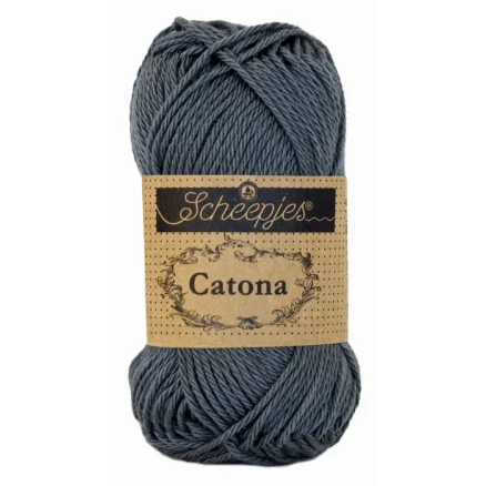 Handla nu Scheepjes Catona Garn Unicolor 393 Charcoel