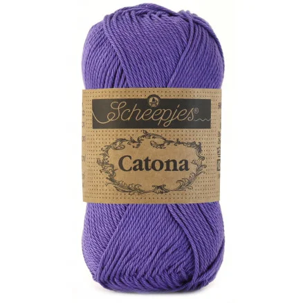 Scheepjes Catona Garn Unicolor 508 Deep Amethyst Nedsatt pris