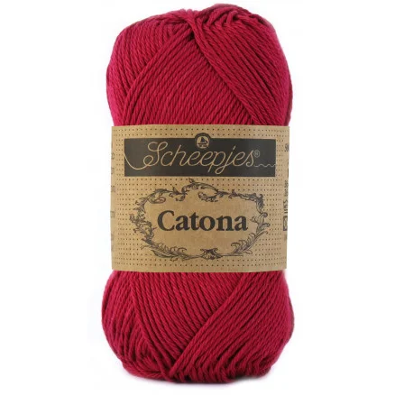 Lågt pris Scheepjes Catona Garn Unicolor 517 Ruby