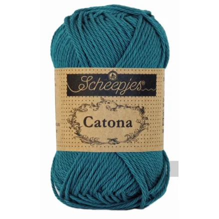 Scheepjes Catona Garn Unicolor 400 Petrol Blue Handla nu