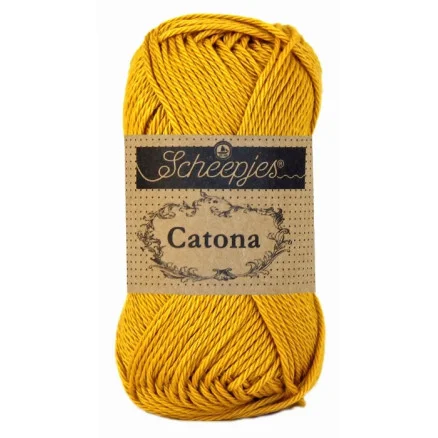 risnedsättning Scheepjes Catona Garn Unicolor 249 Saffron