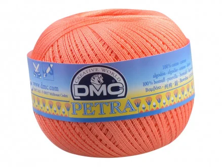 Köp online DMC Petra nr. 8 Virkgarn Unicolor 5608 Korall