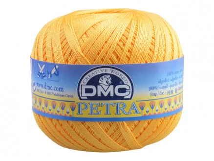 Sista chansen DMC Petra nr. 8 Virkgarn Unicolor 5742 Stark Gul