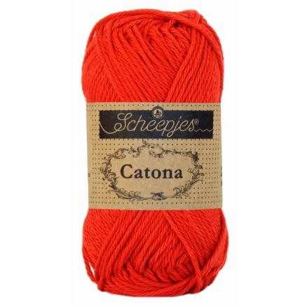 Scheepjes Catona Garn Unicolor 115 Hot Red Beställ nu