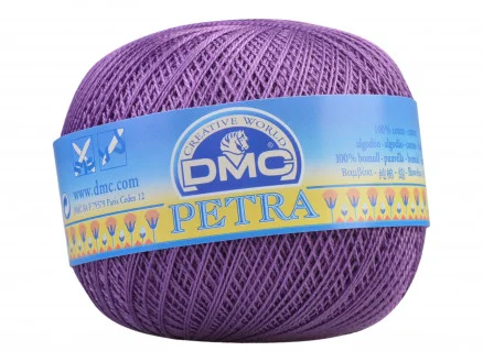 Expressleverans DMC Petra nr. 8 Virkgarn Unicolor 53837 Lila