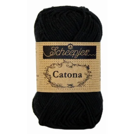 Scheepjes Catona Garn Unicolor 110 Jet Black Sänkt pris