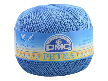 Handla nu DMC Petra nr. 8 Virkgarn Unicolor 5798 Denim Blå
