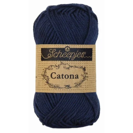 Scheepjes Catona Garn Unicolor 124 Ultramarine risnedsättning