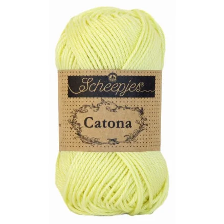 Lågt pris Scheepjes Catona Garn Unicolor 100 Lemon Chiffon