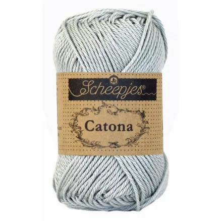 Scheepjes Catona Garn Unicolor 172 Light Silver Kundfavorit