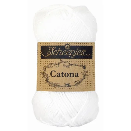 Scheepjes Catona Garn Unicolor 106 Snow White Beställ nu